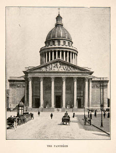 1900 Print Pantheon Paris France Architecture Dome Corinthian Column XGTB9