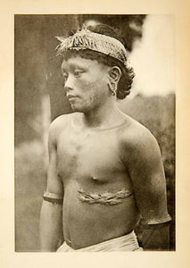 1902 Photogravure Kayan Tribe Child Gum Toh Ghosts Clutch Scar Evil XGTC1