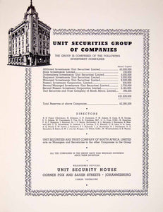 1948 Ad Unit Securities Group Companies Corner Fox Sauer Streets XGTC7