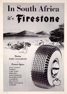 1948 Ad Firestone Tires South Africa Automobile Beach Mountain Port XGTC7