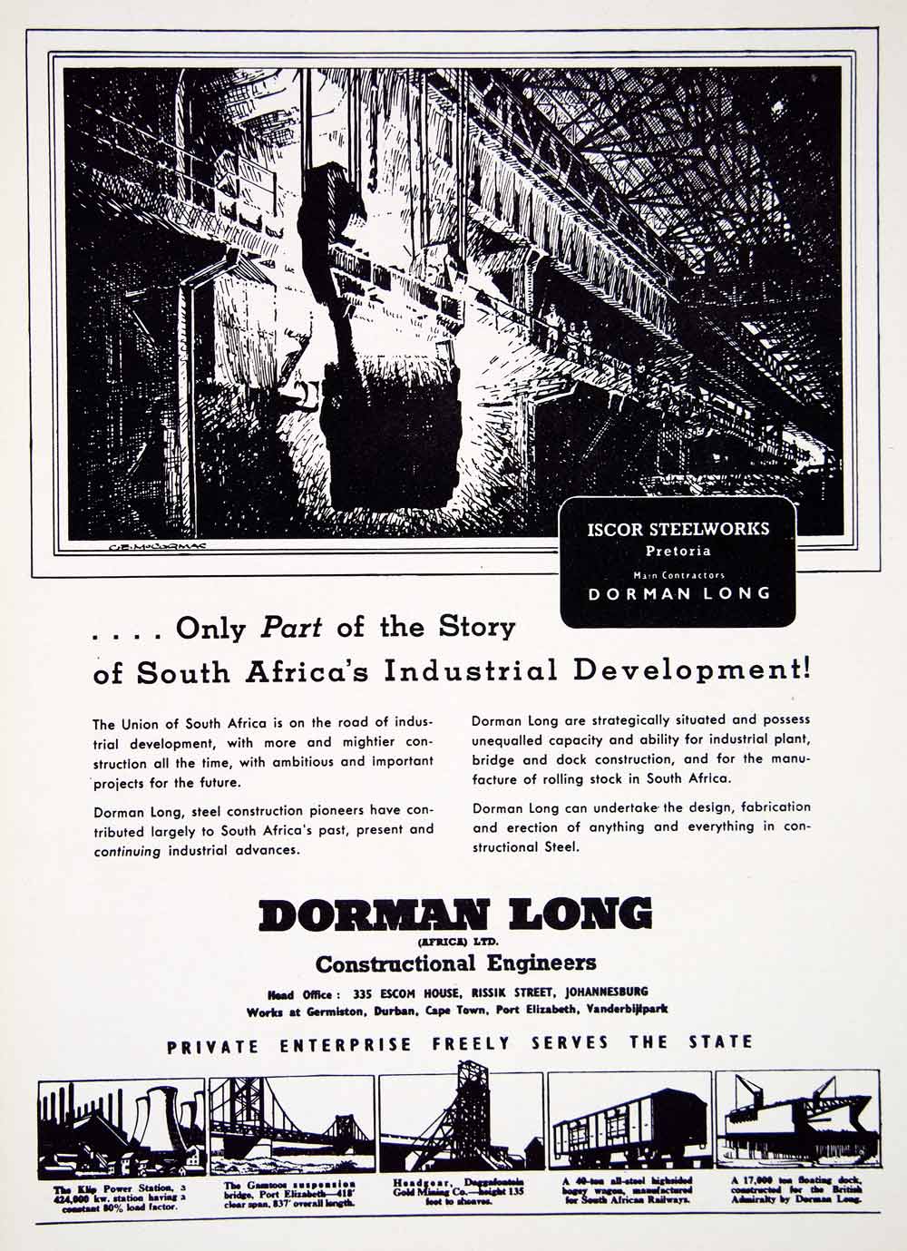 1949 Ad Dorman Long Construction Engineer Iscor Steelworks Pretoria South XGTC8
