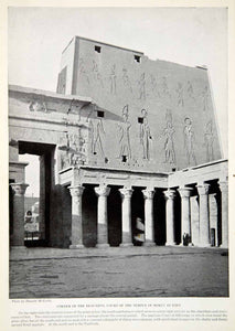 1924 Print Court Temple Horus Edfu Tower Pylon Colonnade McLeish Donald XGTC9