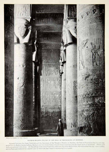 1924 Print Hathor Pillar Hall Procession Dendera Granite Sandstone Great XGTC9