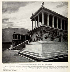 1924 Print Great Altar Zeus Pergamum Eumenes II Acropolis Altar Attalos XGTC9