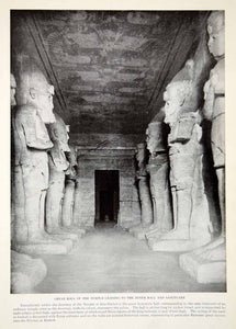 1924 Print Great Hall Temple Abu-Simbel Sanctuary Osiris Figures Vultures XGTC9