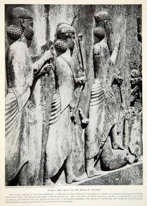 1924 Print Darius Great Victory Sculpture Rock Behistun Bisuton Persian XGTC9