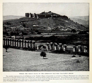 1924 Print Diana Ephesians Shrine Ephesus Turkey Ayassoluk Temple Aqueduct XGTC9
