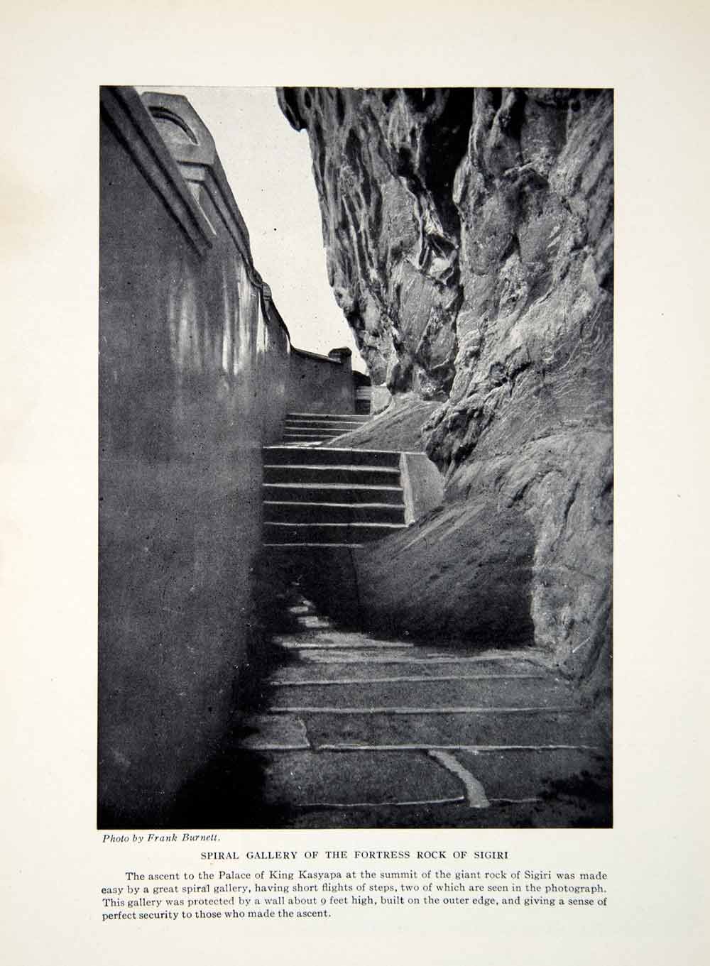 1924 Print Spiral Gallery Fortress Sigiri Palace Kasyapa Sri Lanka Burnett XGTC9