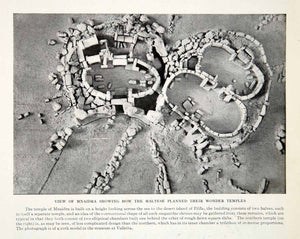 1924 Print View Model Mnaidra Maltese Temple Megalith Shrine Trilithon XGTC9