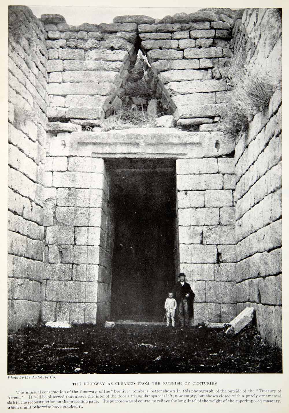 1924 Print Doorway Beehive Tholos Tomb Treasury Atreus Lintel Panagitsa XGTC9