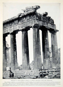 1924 Print Temple Athene Parthenos Stylobate Platform Proplaea Doric XGTC9