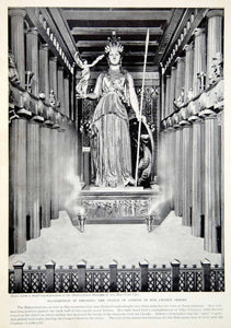 1924 Print Model Masterpiece Pheidias Statue Athene Shrine Hekatompedos XGTC9