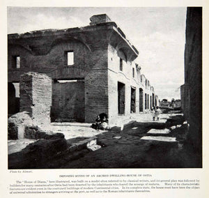 1924 Print Ostia Dwelling House Diana Archeology Historical Landmark XGTC9