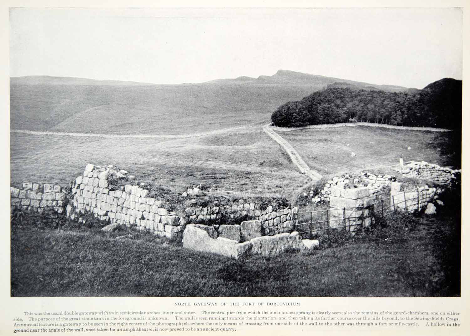 1924 Print Fort Borcovicium Historic Landmark Archeological Arches Gateway XGTC9