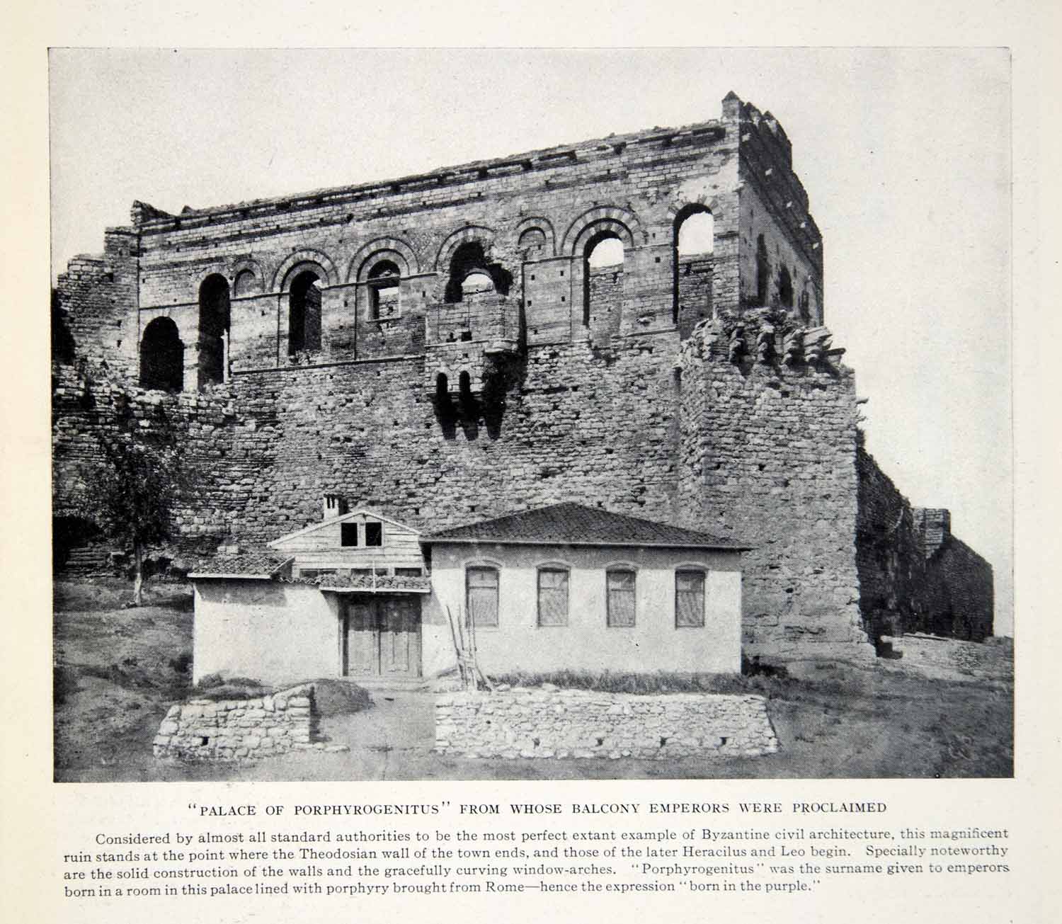 1924 Print Palace Porphyrogenitus Balcony Emperors Byzantine Architecture XGTC9