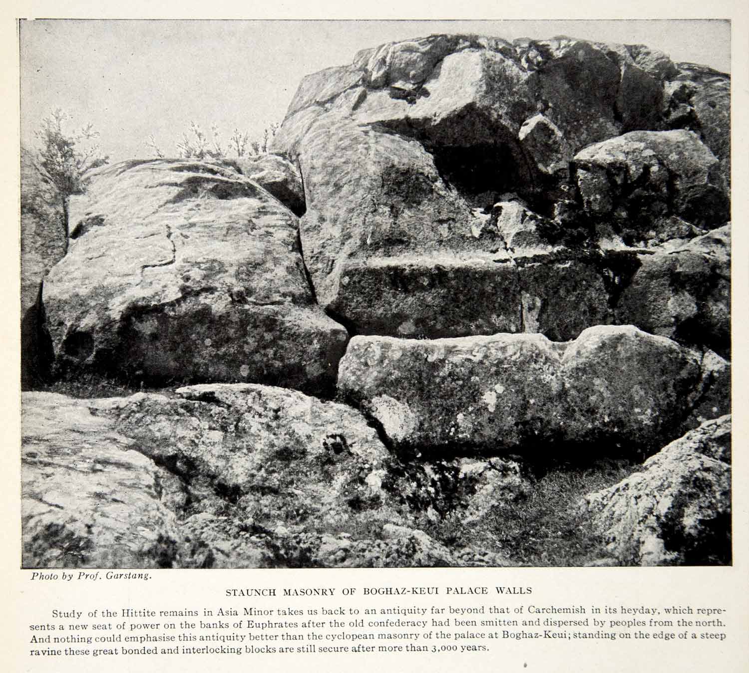 1924 Print Masonry boghaz-Keui Palace Hittite Asia Minor Carchemish XGTC9