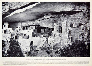 1924 Print Cliff Palace Cave Plaza Quarter Tower Colorado Kivas Pueblo XGTC9