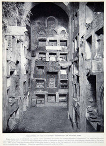 1924 Print Catacomb Columbaria Rome Pagan Tomb Via Appia Gentilitia XGTC9