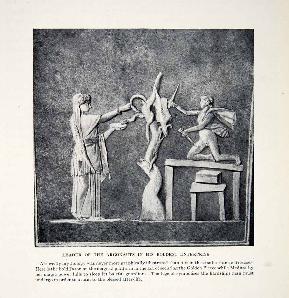 1924 Print Argonauts Mythology Subterranean Frescoes Jason Golden Fleece XGTC9