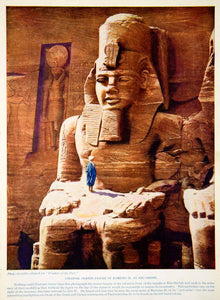 1924 Color Print Figure Sculpture Rameses II Abu-Simbel Colossi Statue XGTC9