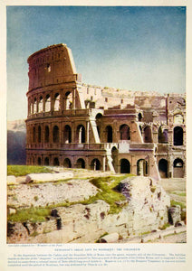 1924 Color Print Colosseum Vespasian Daelian Esquiline Rome Nero Domitian XGTC9
