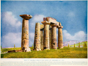 1924 Color Print Shrine Corinth Apollo Rome Greece Rome Caesar Lucius XGTC9
