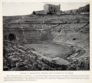 1924 Print Theatre Syracuse Greece Street Tombs Hiero I Inscriptions Rome XGTC9