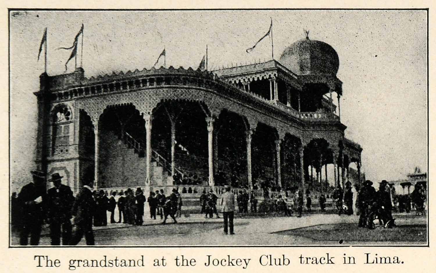 1927 Print Grandstand Jockey Club Del Peru Lima Horse Racing Track XGU1