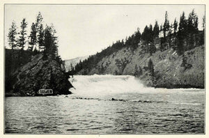 1901 Print Bow Falls Banff National Park Canada Forest River Rocky Nature XGU5