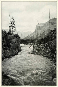 1901 Print Devils Head Canyon Lake Minnewanka Banff National Park Canada XGU5