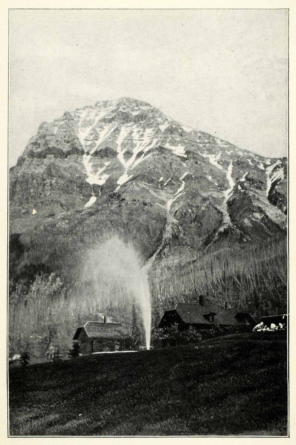 1901 Print Mount George Stephen Yoho National Park Canada Cabin Forest XGU5