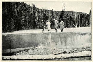 1901 Print Turquoise Hot Spring Yellowstone National Park Wyoming Forest XGU5