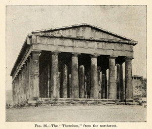 1920 Print Ancient Greece Theseium Architecture Greek Archaeology Historic XGU7