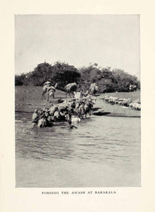 1935 Print Ford Awash River Barakala Ethiopia Camel Caravan Landscape XGUA1