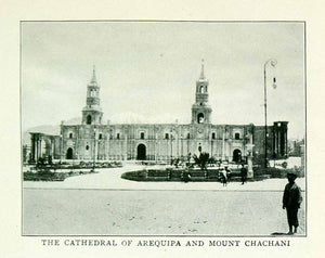 1911 Halftone Print Cathedral Aruquipa Mount Chachani Street Light XGUA3