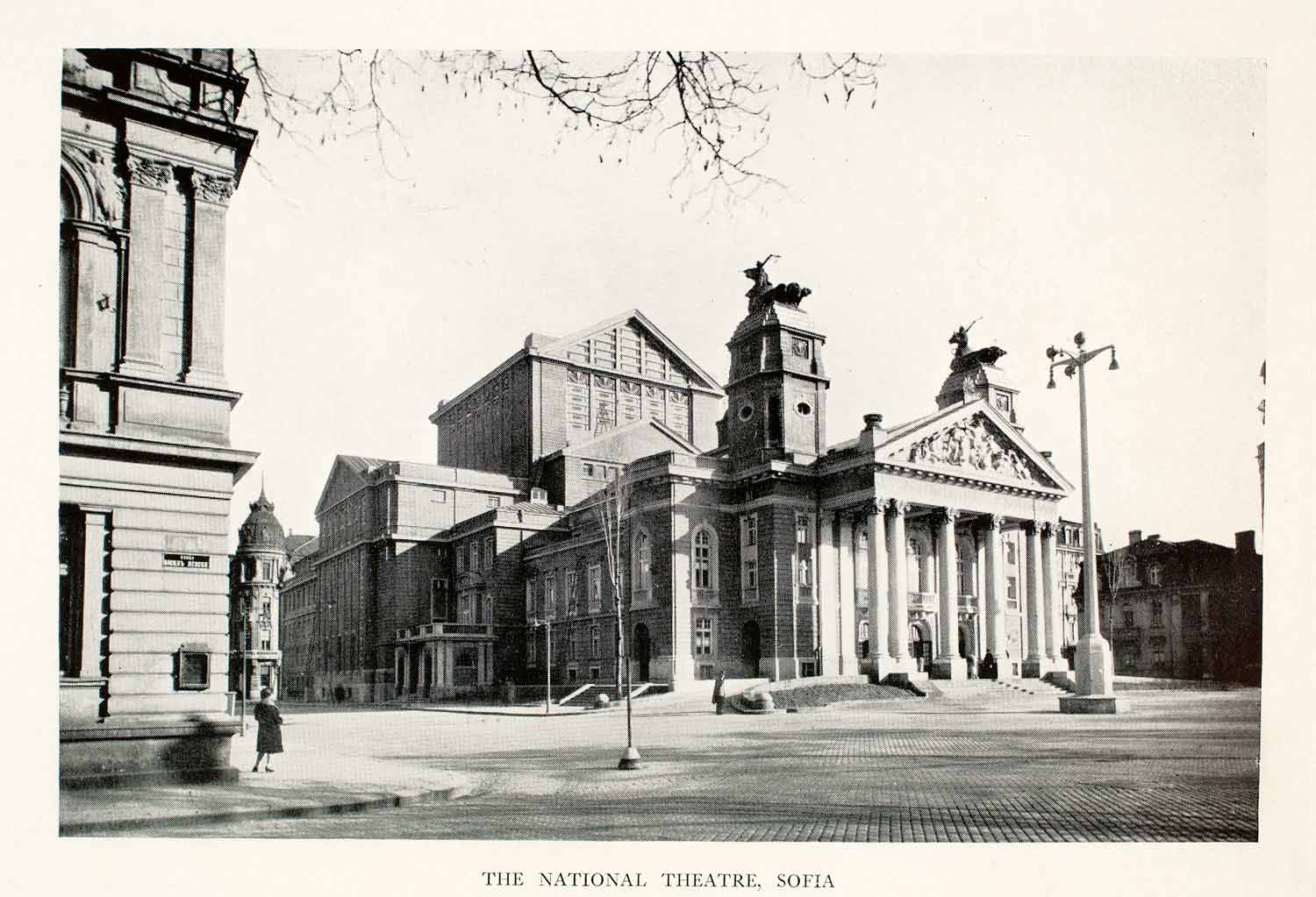 1933 Halftone Print National Theater Sofia Bulgaria Architecture Historic XGUA4
