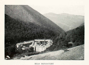 1933 Halftone Print Rila Monastery Mountain Bulgaria Historic Famous XGUA4