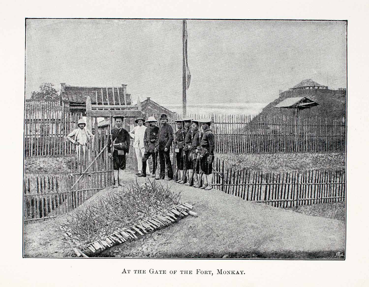 1895 Halftone Print Fort Mong Cai Kay Vietnam Dongxing China French XGUA6