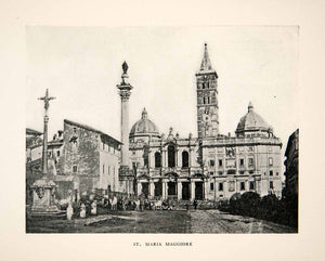 1906 Print Basilica Saint Mary Maggiore Cathedral Catholic Church Rome XGUB6