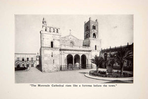 1912 Print Monreale Cathedral Fortress Palermo Sicily Italy Norman XGUB7
