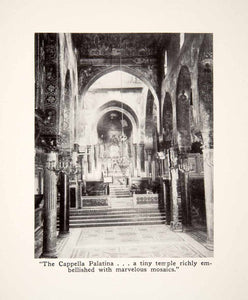 1912 Print Cappella Palatinal Sicily Italy Italia Temple Mosaic XGUB7