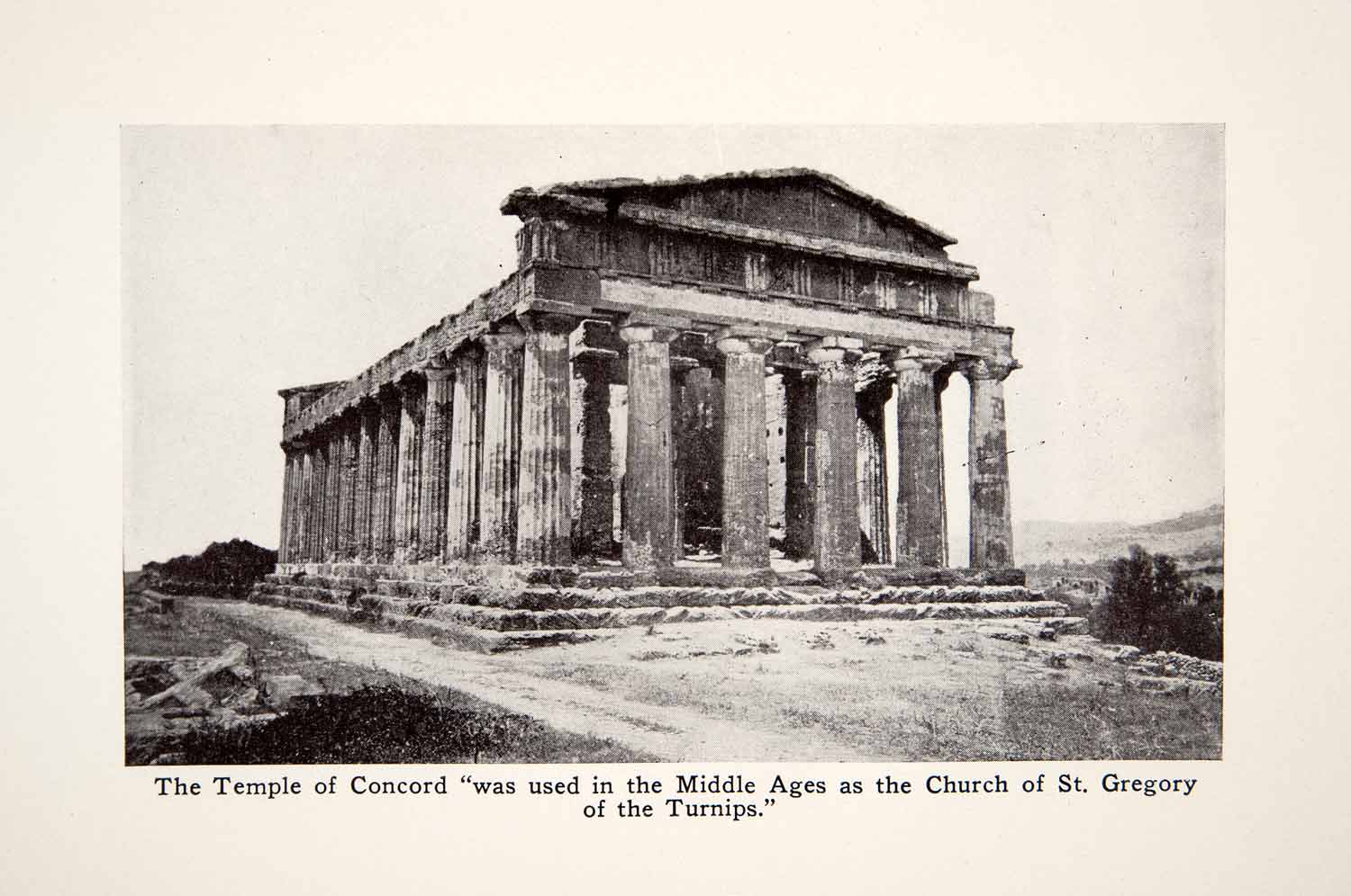 1912 Print Temple of Concord Middle Ages Church Saint Gregory Turnips XGUB7