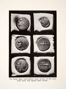 1912 Print Queen Philistis Coins Leptines Syracuse Hiero Ptolemaic Sicily XGUB7