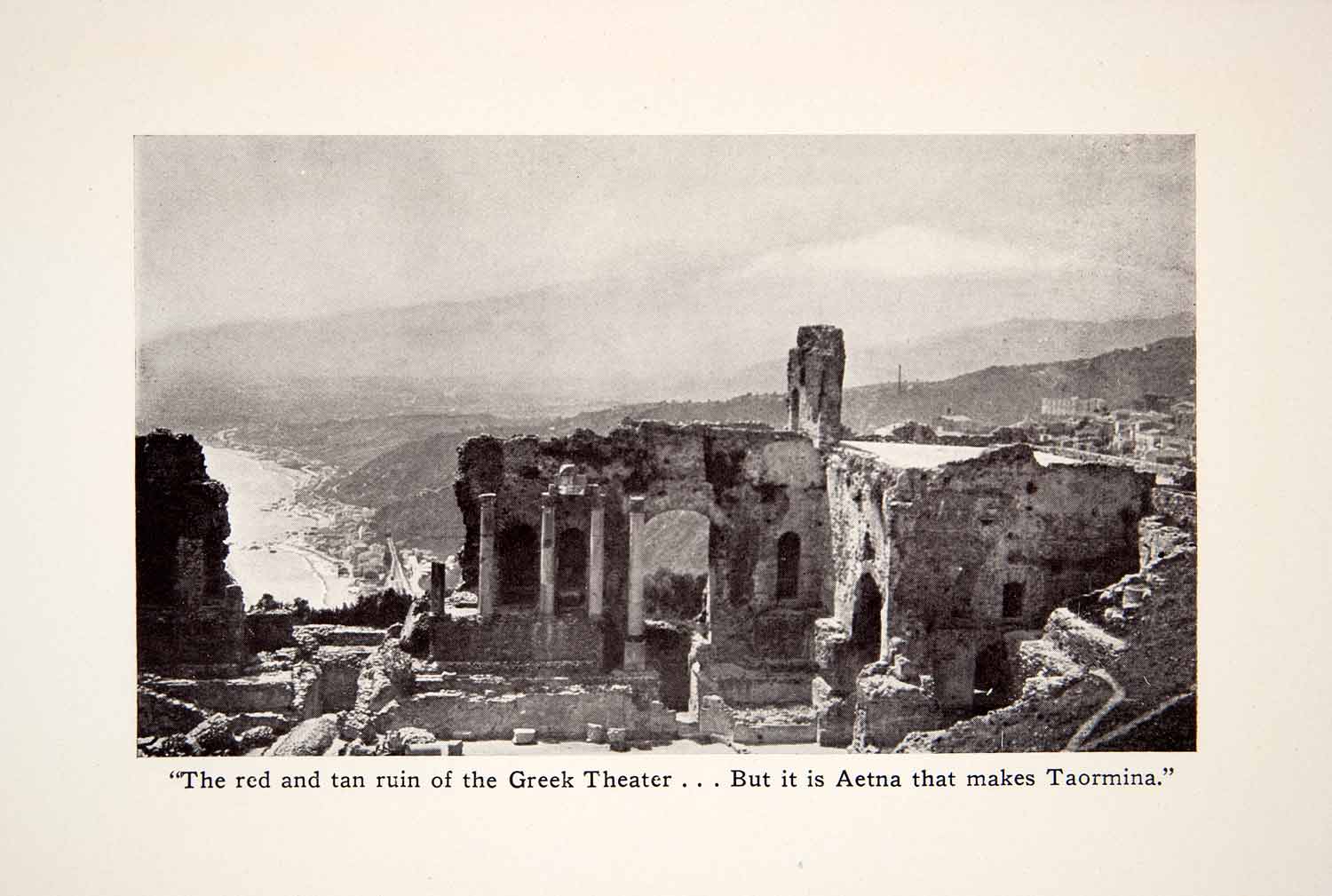 1912 Print Ruins Greek Theater Sicily Italy Corinthian Ancient Archeology XGUB7