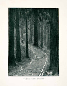 1910 Print Walter King Stone Brocken Harz Mountain Germany Deutschland XGUB8