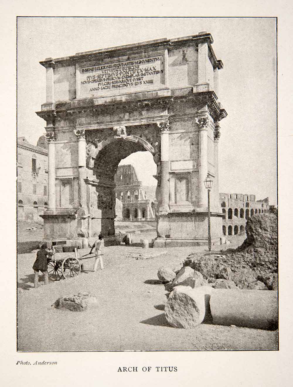 1905 Print Arch Titus Rome Italy Via Sacra Domitian Siege Jerusalem Velian XGUB9