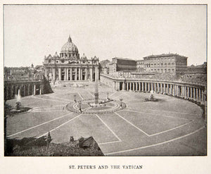 1905 Print Saint Peter's Vatican Church Cathedral Historic Religious XGUB9