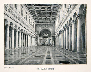 1905 Print San Paolo Fuori Rome Italy Papal Basilica Constantine Saint XGUB9