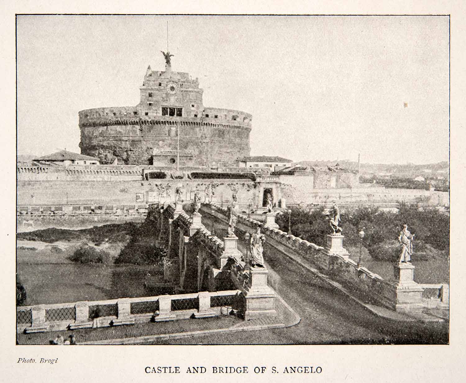 1905 Print Castle Bridge Sant' Angelo Pedestrian Holy Angel Parco Adriano XGUB9