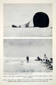 1936 Print Salomon Andre Hydrogen Balloon North Pole Exploration Historic XGUC2